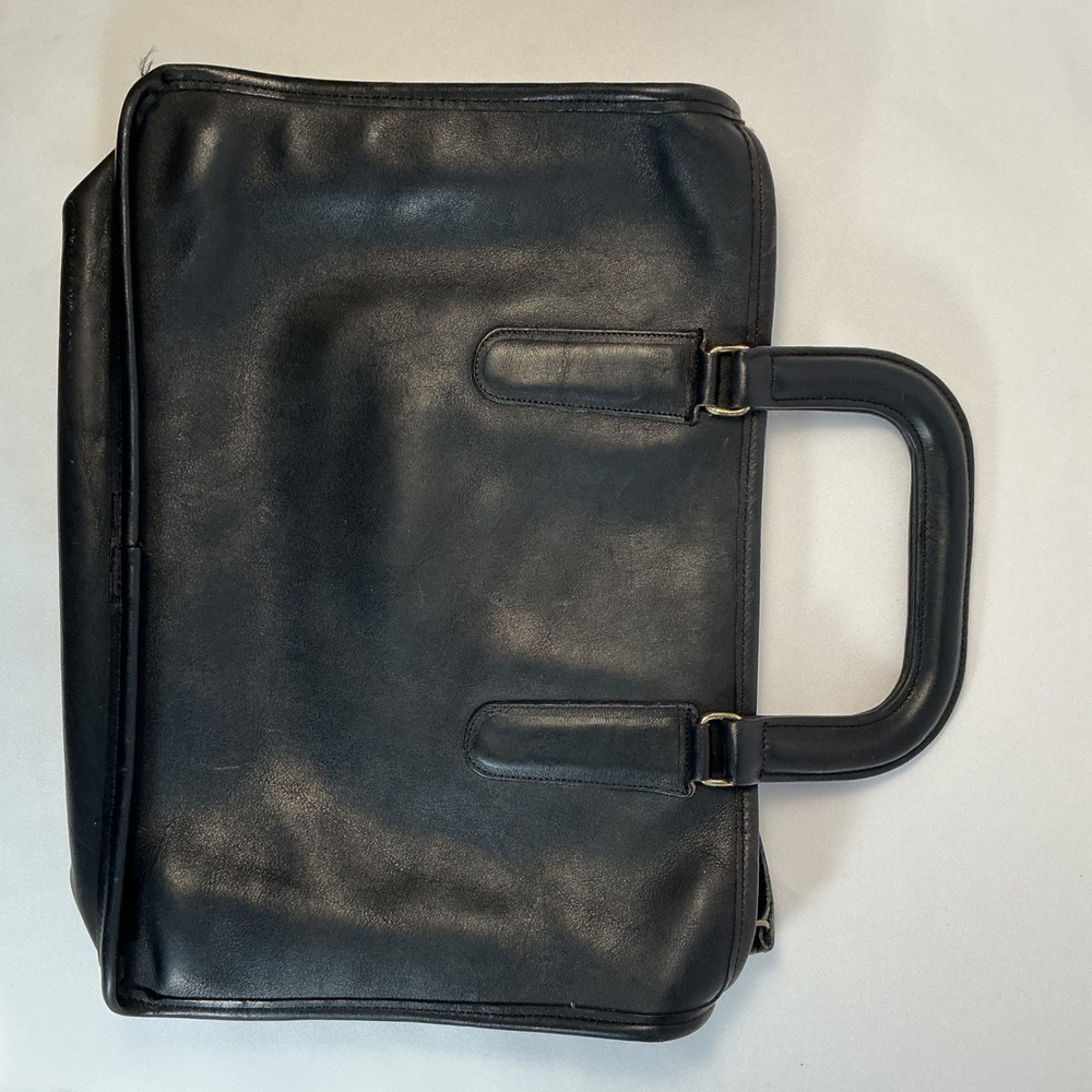 Vintage Coach Black Leather Briefcase Retractable Handle Document Bag 5265 - Picture 8 of 12